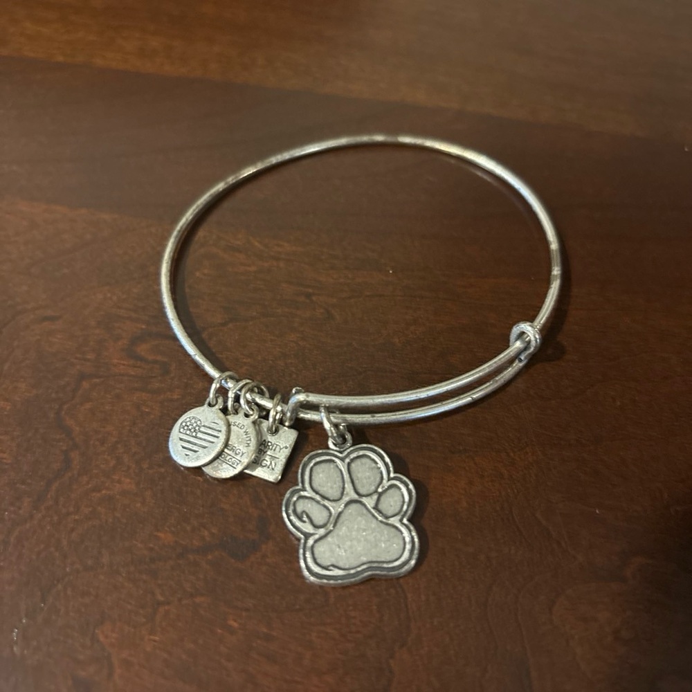 Alex & Ani Paw Charm Bangle Bracelet - Silver